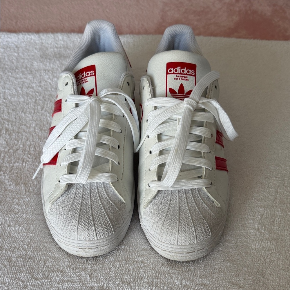 Adidas Sneakers in White and Red